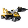 Smoby Tracteur Enfant Pédales Builder Max, Pelle, Remorque Jaune -Smoby 4321876 0
