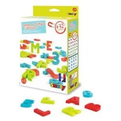 Smoby 72 Lettres Et Chiffres Magnétiques - Pour Tableau Ou Bureau - 3 Couleurs - Rouge Vert Et Bleu - 48 Lettres + 24 Chiffres Et Signes Mathématiques - 430106