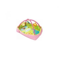 Smoby Tapis Avec Arche De Jeux / Aire D Eveil Bebe 2 En 1 Cotoons Rose Fille - 123x94x50cm / 88x57x50cm