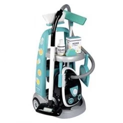 Smoby Chariot De Ménage + Aspirateur - Electronique Avec Bruit D'Aspiration - 9 Accessoires - Piles Incluses - Jouet Pour Enfant - 330316WEB