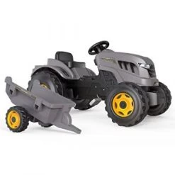 Smoby Grand Tracteur à Pédales Avec Remorque Noir