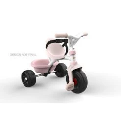 Smoby Tricycle Be Fun Rose - Vélo Enfant Dès 15 Mois - Canne Parentale Réglable Et Amovible - 740335